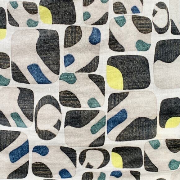 MAX MARA Size 8 Grey Multi Color Cotton Silk Abstract Short Sleeve Dress - Picture 2 of 7